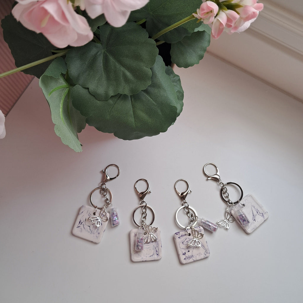 mini stone diffuser keychain in purple 