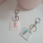 stone diffuser keychain with charm